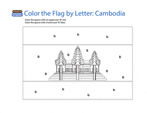 Make a Color By Letter Flag Cambodia