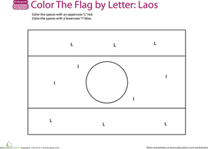 Make a Color By Letter Flag Laos