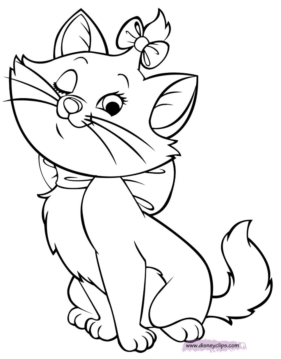 Marie winking Coloring Page