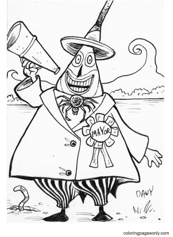 Mayor of Halloween Town Printable Coloring Pages