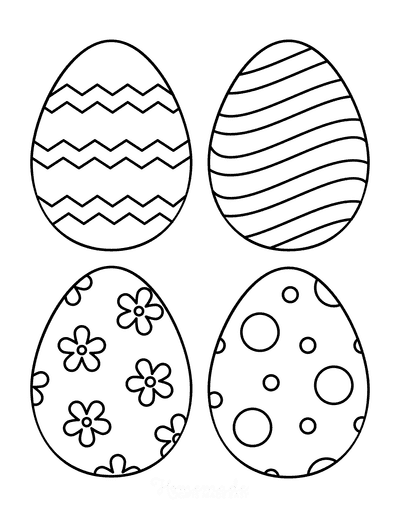 Medium size Easter Egg Template to Color Coloring Page