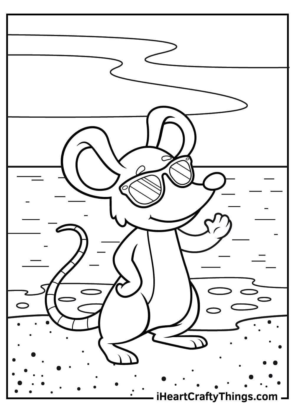 Mice go beach Coloring Page