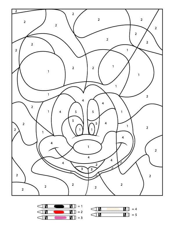 Mickey Mouse Color by Number