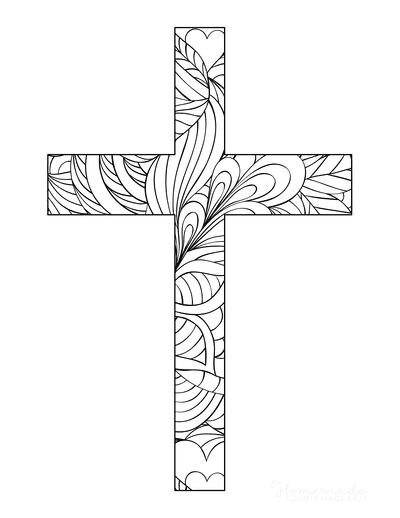 Mindfulness Christian Cross To Print Coloring Page