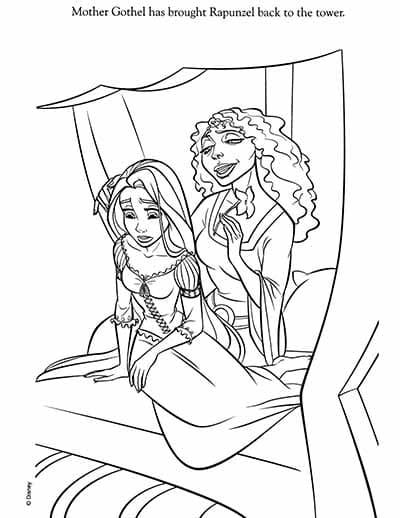 Mother Tells Rapunzel About Flynn Coloring Page