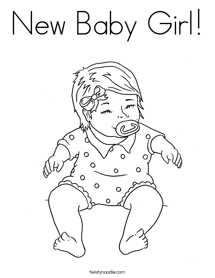New Baby Girl Coloring Coloring Page
