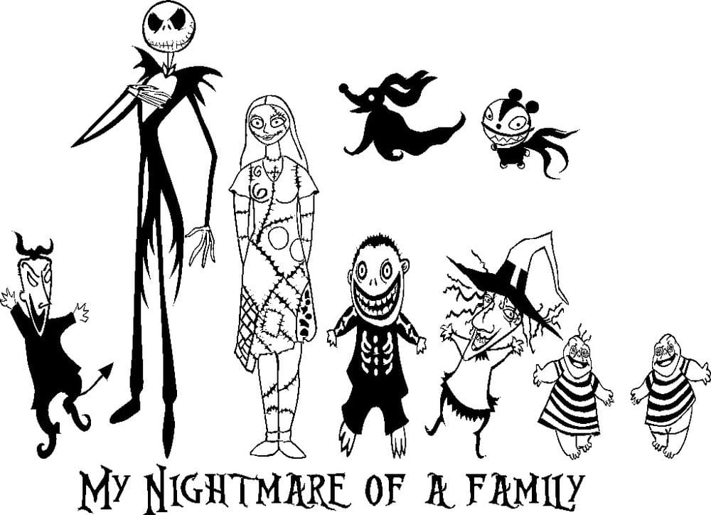Nightmare Before Christmas Coloring Free For Kids
