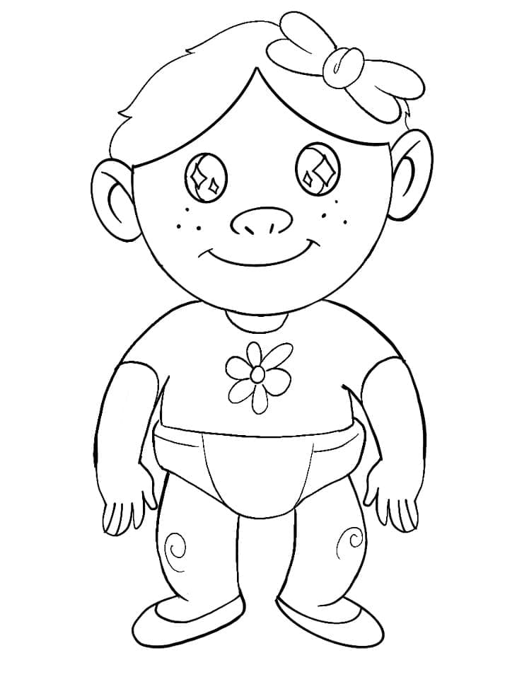 Normal Baby Girl Coloring Page