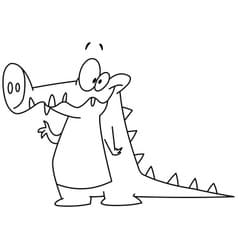 Outlined Crocodile Waving Coloring Page