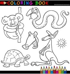 Outlined Crocodile and friends