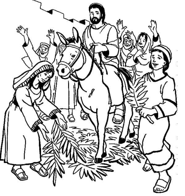 Palm Sunday Coloring For Children Coloring Page