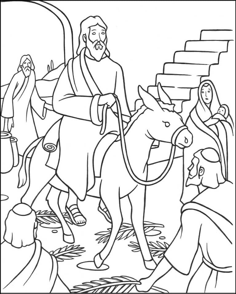 Palm Sunday Coloring For Kids