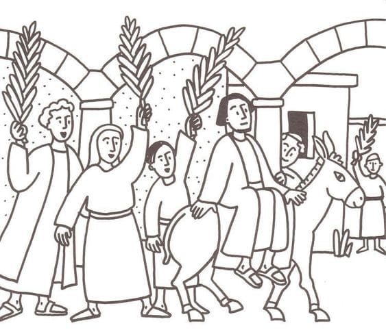 Palm Sunday Free Printable Coloring Page