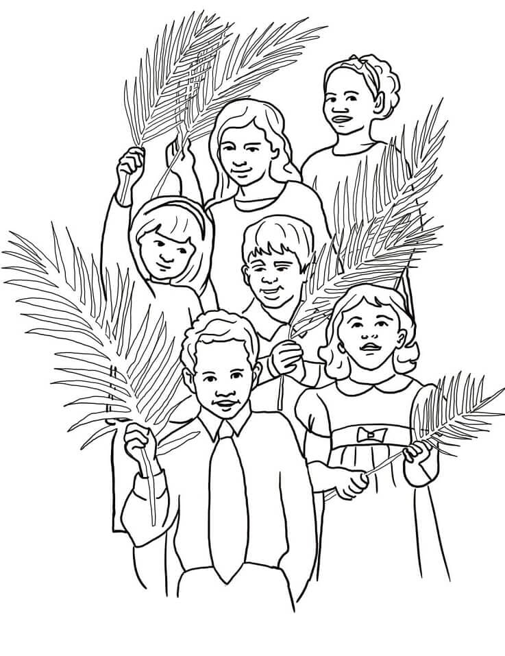 Palm Sunday To Print For Kids Coloring Page