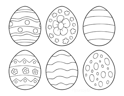 Patterned Easter Eggs to Color Coloring Page