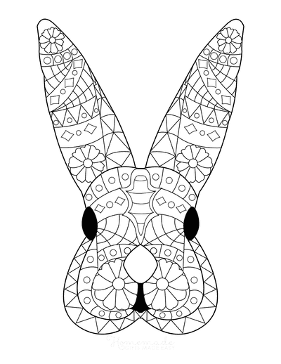 Patterned Rabbit Coloring Page for Kids Coloring Page