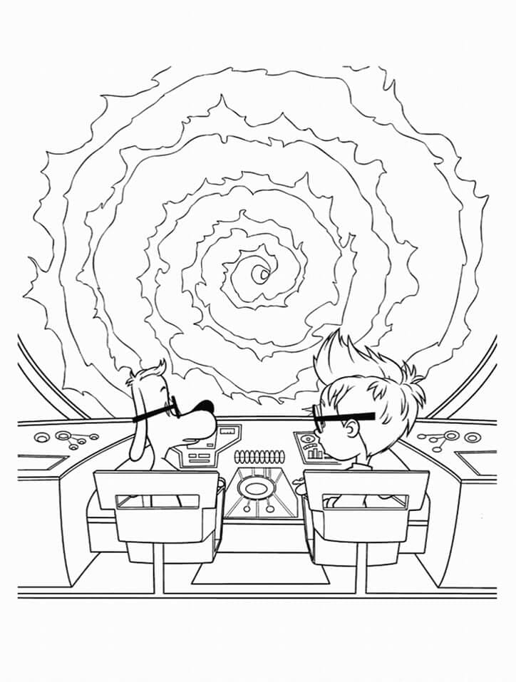 Peabody Sherman Drink Coffee Coloring Page