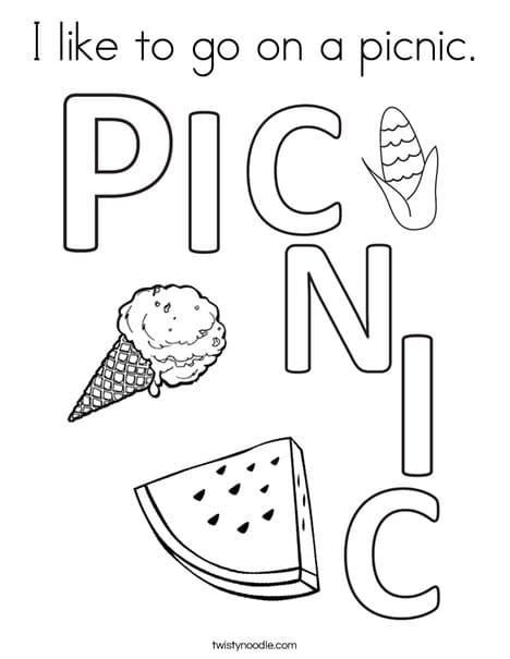 Free Printable Picnic oloring Pages For Kids Children