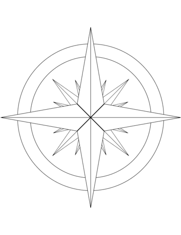 Point Compass Rose To Print