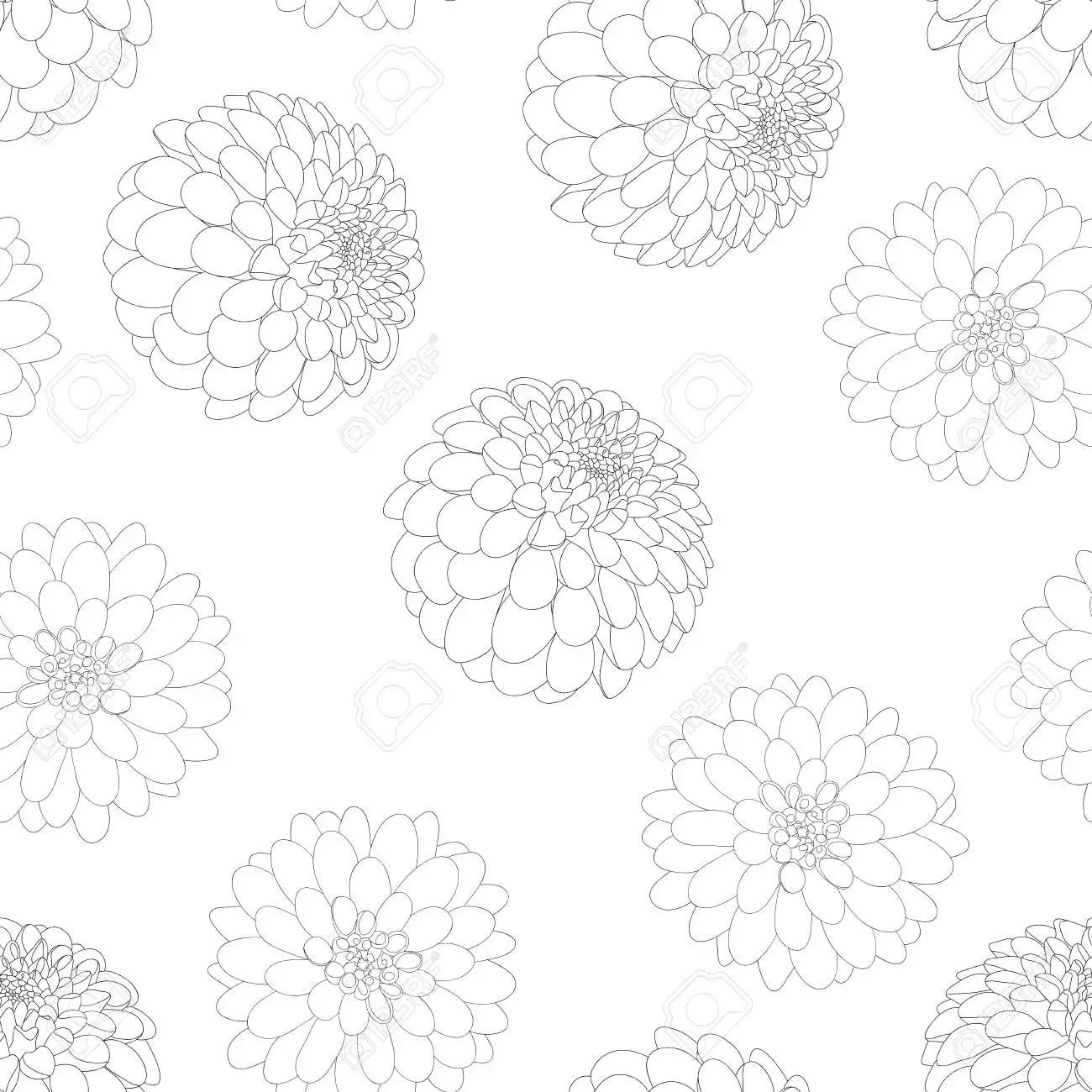Print Dahlia For Kids Coloring Page