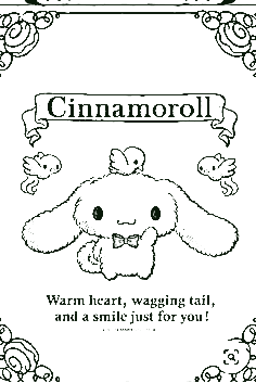 Printable Cinnamoroll Cute Free Coloring Page