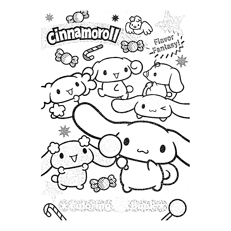 Printable Cinnamoroll For Children Coloring Page