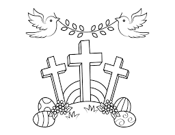 Printable Easter Crosses Coloring Page