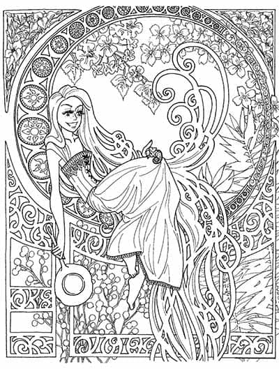 Rapunzel Adult Coloring page Coloring Page