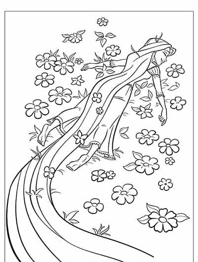 Rapunzel Day dreaming To Print Coloring Page