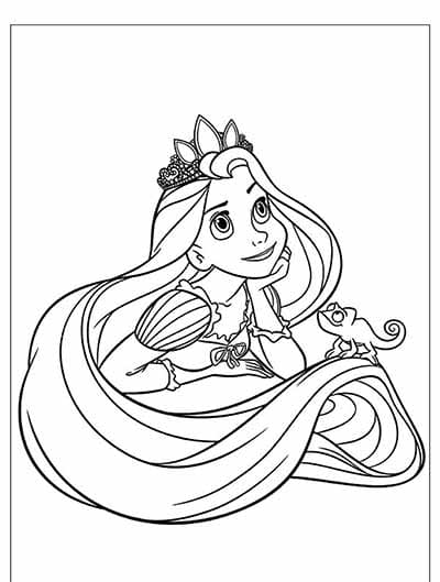 Rapunzel Day dreaming Coloring Page