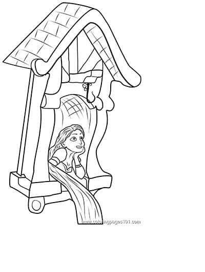 Rapunzel In Castle Printable Coloring Page