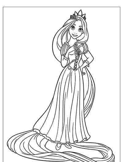 Rapunzel Tiara Coloring Page