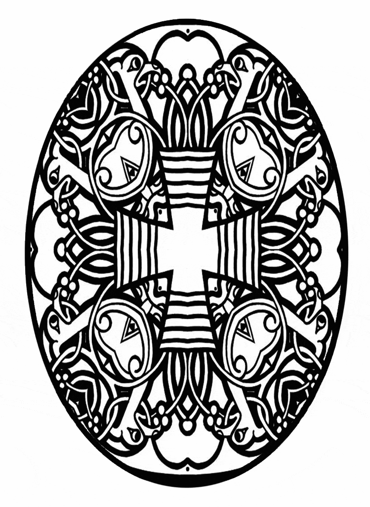 Religious Easter Mandala Coloring Page
