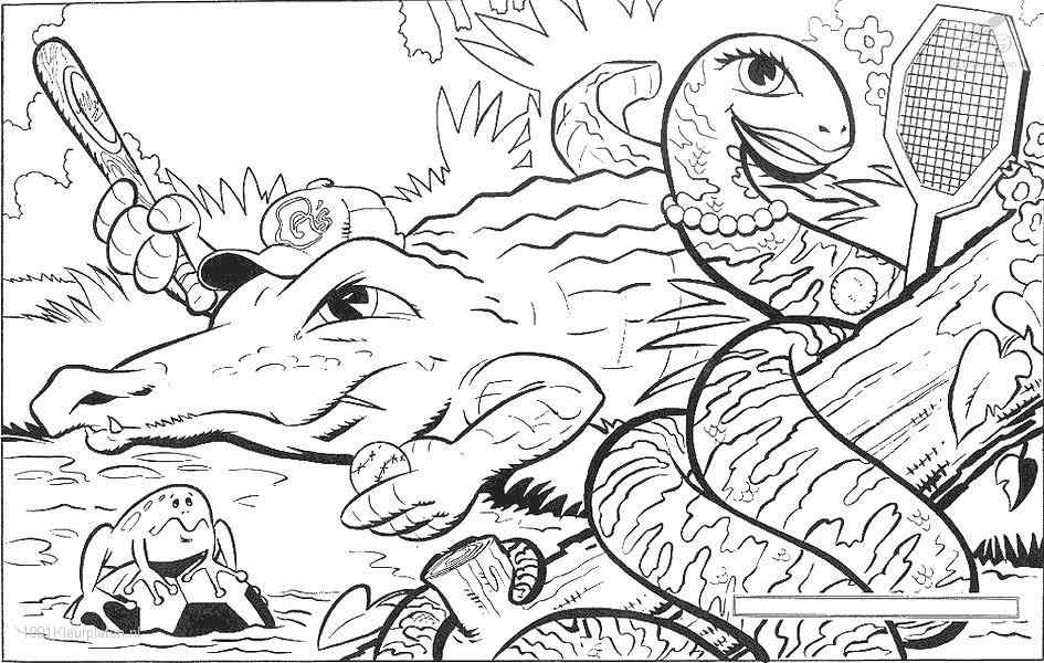 crocodile Is A Reptile Type Coloring Page