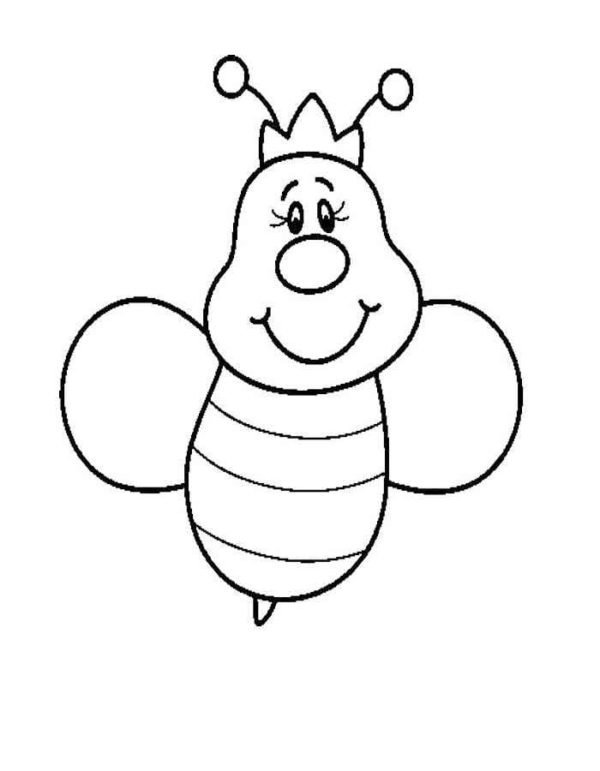 Royal bee with a sting Coloring Page