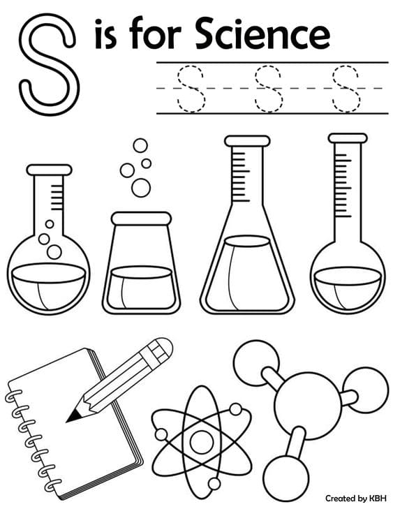 S is For Science Coloring