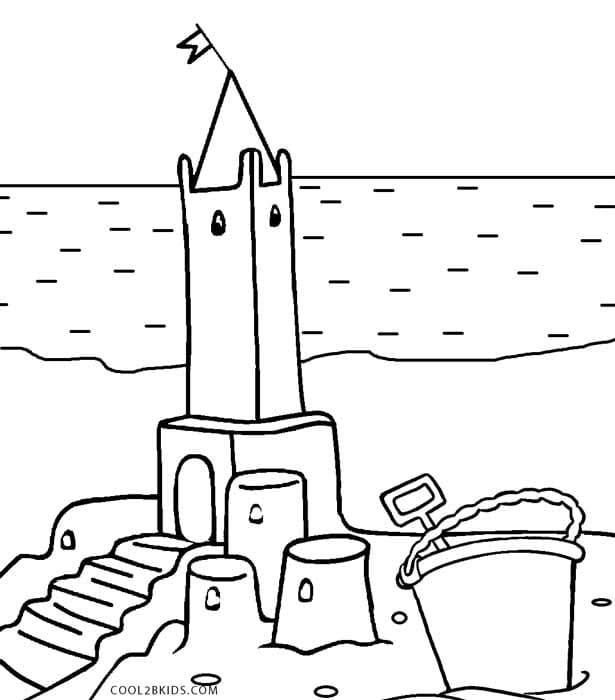 Sand Castle Coloring Coloring Page