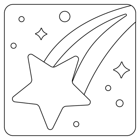Shooting Star Emoji coloring page