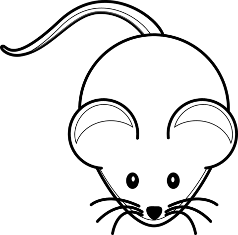 Simple Cartoon Mouse Coloring Page