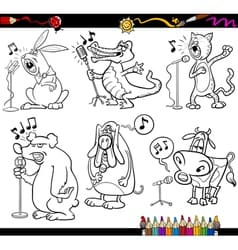 Singing Animals Set For Coloring Coloring Page
