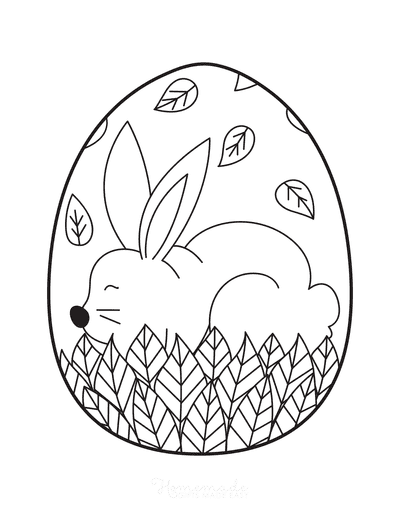Sleeping Rabbit Easter Coloring Coloring Page