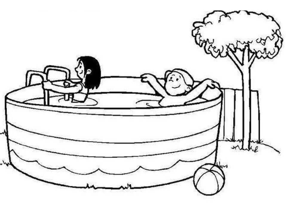 Small Swimming Pool Coloring Page