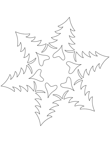 Snowflake Pattern with Christmas Trees