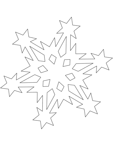 Snowflake Pattern with Stars Free Printable