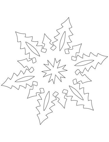 Snowflake with Tall Christmas Trees Pattern