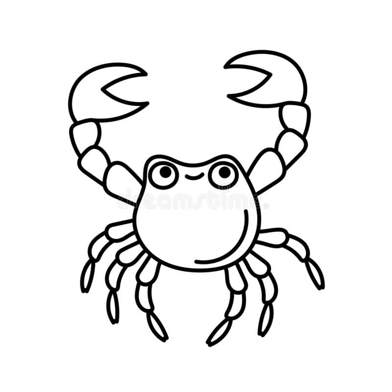 Soldier Crab Coloring For Kids Coloring Page