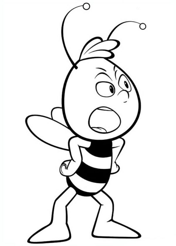 Something disgruntled bee swears Coloring Page