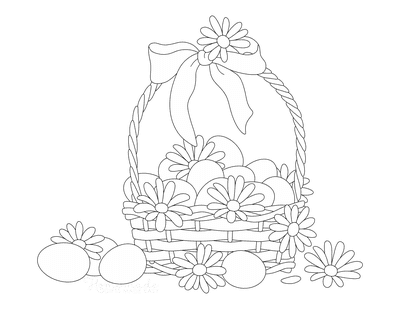 Spring Easter Basket Coloring Page Coloring Page