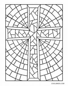 Stained Glass Cross Coloring