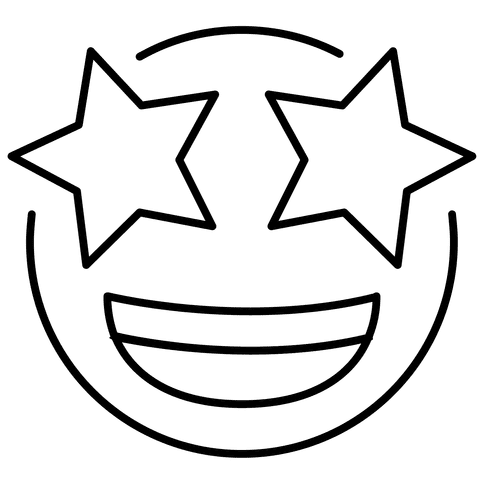 Star Struck Emoji coloring page